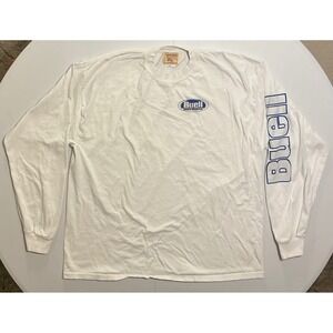 VTG USA Made Vanson Buell American Motorcycles Long Sleeve T-Shirt White XXL